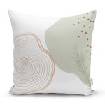 - 7568 - Realhomes Beyaz Zemin Üzerinde Onedraw Çizimli Geometrik Desen Yastık Kırlent Kılıfı Realhomes