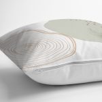 - 7568 - Realhomes Beyaz Zemin Üzerinde Onedraw Çizimli Geometrik Desen Yastık Kırlent Kılıfı Realhomes