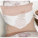 - 7569 - Realhomes Pastel Zeminli Onedraw Çizimli Yaprak Desenli Dijital Baskılı Modern Yastık Kılıfı Realhomes