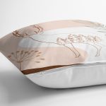 Renkli Zeminli Onedraw Çizimli Geyik Desenli Dijital Baskılı Modern Kırlent Kılıfı Realhomes