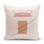 Pastel Renkli Onedraw Çizimli Geometrik Desenli Modern Yastık Kırlent Kılıfı Realhomes