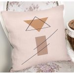Pastel Renkli Onedraw Çizimli Geometrik Desenli Modern Yastık Kırlent Kılıfı Realhomes