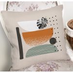 - 7582 - Realhomes Pastel Renkli Onedraw Çizimli Geometrik Desenli Modern Yastık Kırlent Kılıfı Realhomes