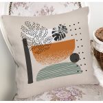 - 7584 - Realhomes Pastel Renkli Onedraw Çizimli Geometrik Desenli Modern Yastık Kırlent Kılıfı Realhomes