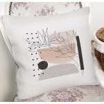 - 7587 - Realhomes  Pastel Renkli Onedraw Çizimli Geometrik Desenli Modern Yastık Kırlent Kılıfı Realhomes