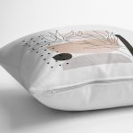 - 7587 - Realhomes  Pastel Renkli Onedraw Çizimli Geometrik Desenli Modern Yastık Kırlent Kılıfı Realhomes