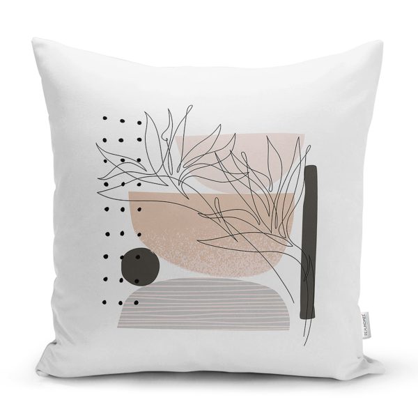 - 7587 - Realhomes  Beyaz Zemin Üzerinde Zebra Desenli Dijital Baskılı Modern Yastık Kırlent Kılıfı Realhomes