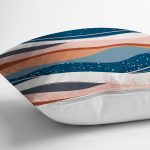 - 7590 - Realhomes  Renkli Zemin Üzerinde Geometrik Çizim Dijital Baskılı Modern Yastık Kırlent Kılıfı Realhomes