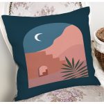 Renkli Zemin Üzerinde Pastel Renkli Yaprak Desenli Modern Yastık Kırlent Kılıfı Realhomes