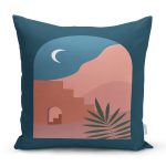 Renkli Zemin Üzerinde Pastel Renkli Yaprak Desenli Modern Yastık Kırlent Kılıfı Realhomes