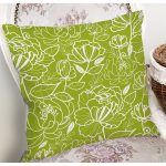 - 7611 - Realhomes Rengarenk Zemin Üzerinde Onedraw Çizimli Çiçek Desenli Yastık Kırlent Kılıfı Realhomes