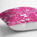 - 7614 - Realhomes Rengarenk Zemin Üzerinde Çiçek Desenli Dijital Baskılı Modern Yastık Kırlent Kılıfı Realhomes