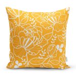 - 7615 - Realhomes Rengarenk Zemin Üzerinde Çiçek Desenli Dijital Baskılı Modern Yastık Kırlent Kılıfı Realhomes