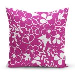 Rengarenk Zemin Üzerinde Çiçek Desenli Dijital Baskılı Modern Yastık Kırlent Kılıfı Realhomes