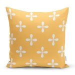 Rengarenk Zemin Üzerinde Çiçek Desenli Dijital Baskılı Modern Yastık Kırlent Kılıfı Realhomes