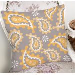 - 7622 - Realhomes Gri Zeminli Renkli Geometrik Desenli Dijital Baskılı Modern Yastık Kırlent Kılıfı Realhomes