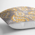 - 7622 - Realhomes Gri Zeminli Renkli Geometrik Desenli Dijital Baskılı Modern Yastık Kırlent Kılıfı Realhomes