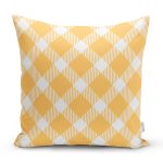 - 7623 - Realhomes Beyaz Zemin Üzerinde Renkli Geometrik Desenli Dijital Baskılı Modern Yastık Kılıfı Realhomes