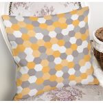 - 7624 - Realhomes Renkli Zemin Üzerinde Geometrik Çizim Dijital Baskılı Modern Yastık Kırlent Kılıfı Realhomes