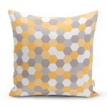 - 7624 - Realhomes Renkli Zemin Üzerinde Geometrik Çizim Dijital Baskılı Modern Yastık Kırlent Kılıfı Realhomes