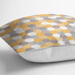 - 7624 - Realhomes Renkli Zemin Üzerinde Geometrik Çizim Dijital Baskılı Modern Yastık Kırlent Kılıfı Realhomes