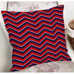- 7627 - Realhomes Lacivert Zemin Üzerinde Bordo Renkli Geometrik Çizimli Yastık Kırlent Kılıfı Realhomes