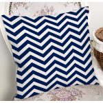 - 7630 - Realhomes Beyaz Zemin Üzerinde Lacivert Renki Geometrik Çizimli Yastık Kırlent Kılıfı Realhomes
