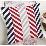 Beyaz Zemin Üzerinde Geometrik Çizimli Zigzag Desenli Yastık Kırlent Kılıfı Realhomes