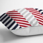 Beyaz Zemin Üzerinde Geometrik Çizimli Zigzag Desenli Yastık Kırlent Kılıfı Realhomes