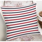 - 7642 - Realhomes Beyaz Zemin Üzerinde Renkli Çizgili Dijital Baskılı Modern Yastık Kırlent Kılıfı Realhomes