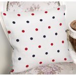Beyaz Zeminli Renkli Puantiyeli Dijital Baskılı Modern Yastık Kırlent Kılıfı Realhomes