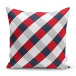 Beyaz Zemin Üzerinde Renkli Geometrik Desenli Dijital Baskılı Modern Yastık Kılıfı Realhomes