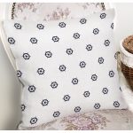 Beyaz Zemin Üzerinde Dümen Desenli Dijital Baskılı Modern Yastık Kırlent Kılıfı Realhomes