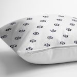 Beyaz Zemin Üzerinde Dümen Desenli Dijital Baskılı Modern Yastık Kırlent Kılıfı Realhomes