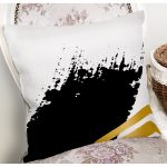 Beyaz Zemin Üzerinde Gold Detaylı Geometrik Çizim Modern Yastık Kırlent Kılıfı Realhomes