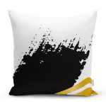 Beyaz Zemin Üzerinde Gold Detaylı Geometrik Çizim Modern Yastık Kırlent Kılıfı Realhomes