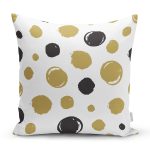 Beyaz Zemin Üzerinde Renkli Geometrik Desenli Dijital Baskılı Modern Yastık Kılıfı Realhomes