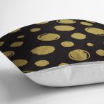 Siyah Zemin Üzerinde Gold Renkli Geometrik Desenli Modern Yastık Kırlent Kılıfı Realhomes