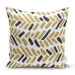 - 7662 - Realhomes  Beyaz Zemin Üzerinde Renkli Geometrik Çizimli Dijital Baskılı Modern Yastık Kılıfı Realhomes