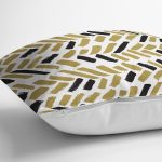 - 7662 - Realhomes  Beyaz Zemin Üzerinde Renkli Geometrik Çizimli Dijital Baskılı Modern Yastık Kılıfı Realhomes