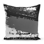 - 7674 - Realhomes Beyaz Zemin Üzerinde Soyut Çizim Dijital Baskılı Modern Yastık Kırlent Kılıfı Realhomes