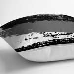 - 7674 - Realhomes Beyaz Zemin Üzerinde Soyut Çizim Dijital Baskılı Modern Yastık Kırlent Kılıfı Realhomes