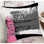 - 7678 - Realhomes Beyaz Zeminli Renkli Soyut Çizim Dijital Baskılı Modern Yastık Kırlent Kılıfı Realhomes