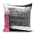 - 7678 - Realhomes Beyaz Zeminli Renkli Soyut Çizim Dijital Baskılı Modern Yastık Kırlent Kılıfı Realhomes