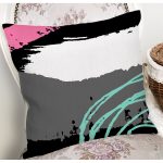 Beyaz Zeminli Renkli Soyut Çizim Dijital Baskılı Modern Yastık Kırlent Kılıfı Realhomes