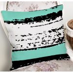 - 7680 - Realhomes Beyaz Zeminli Renkli Soyut Çizim Dijital Baskılı Modern Yastık Kırlent Kılıfı Realhomes