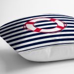 - 7687 - Realhomes  Beyaz Zemin Üzerinde Renkli Geometrik Çizimli Dijital Baskılı Modern Yastık Kılıfı Realhomes