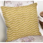 Gold Zeminli Beyaz Geometrik Çizimli Dijital Baskılı Modern Yastık Kırlent Kılıfı Realhomes