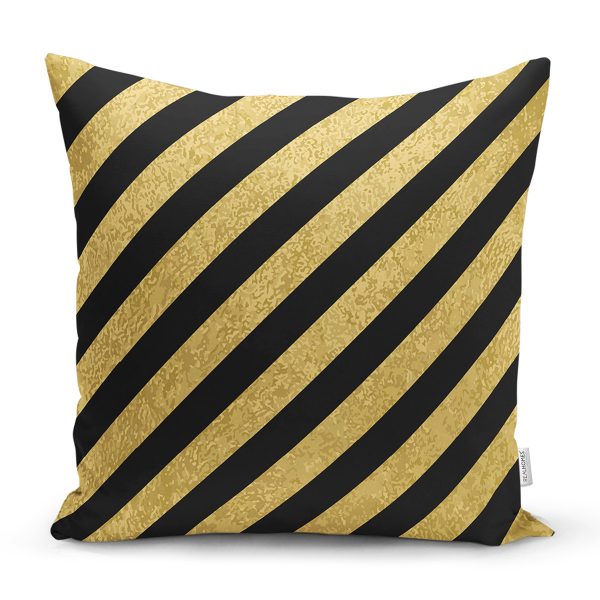 Beyaz Zemin Üzerinde Gold Renkli Çam Ağacı Desenli Modern Yastık Kırlent Kılıfı Realhomes