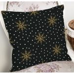 Siyah Zemin Üzerinde Gold Renkli Kartanesi Desenli Modern Yastık Kırlent Kılıfı Realhomes